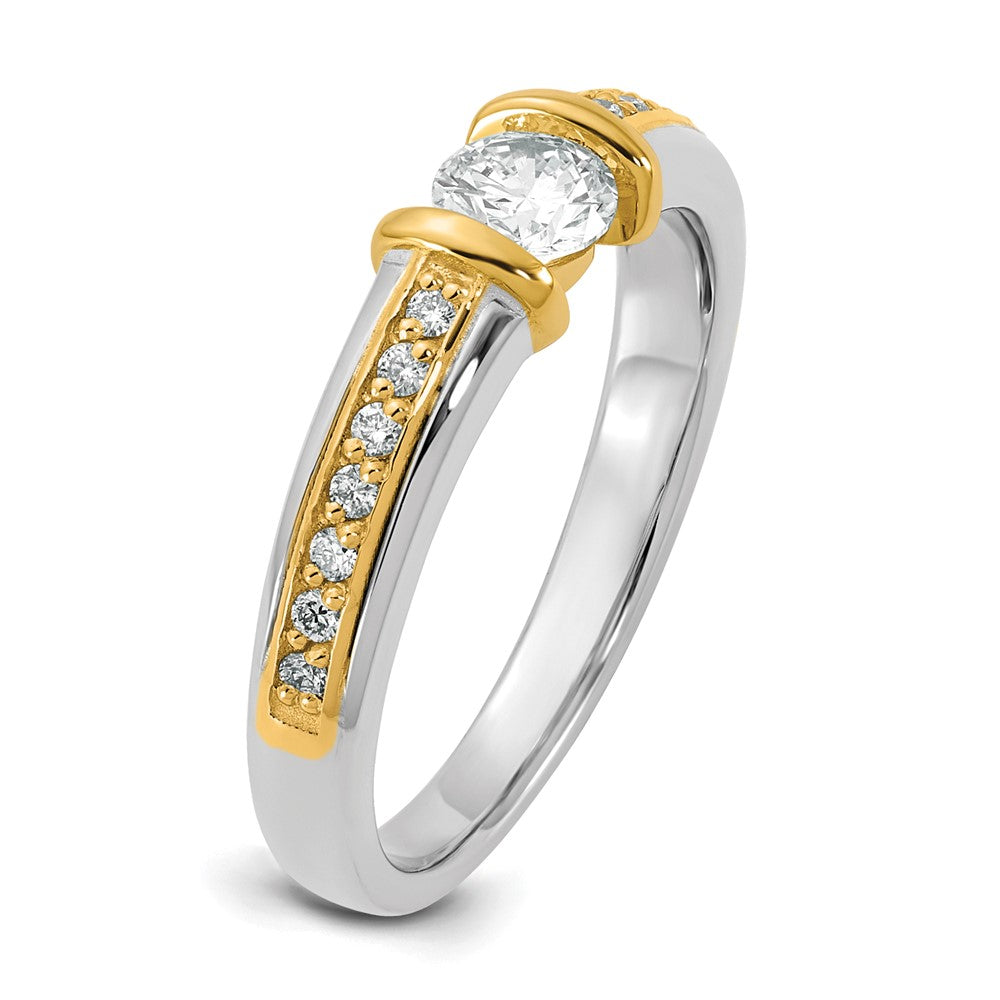 14k Two-Tone .5ct Ladies Diamond Wedding Band
