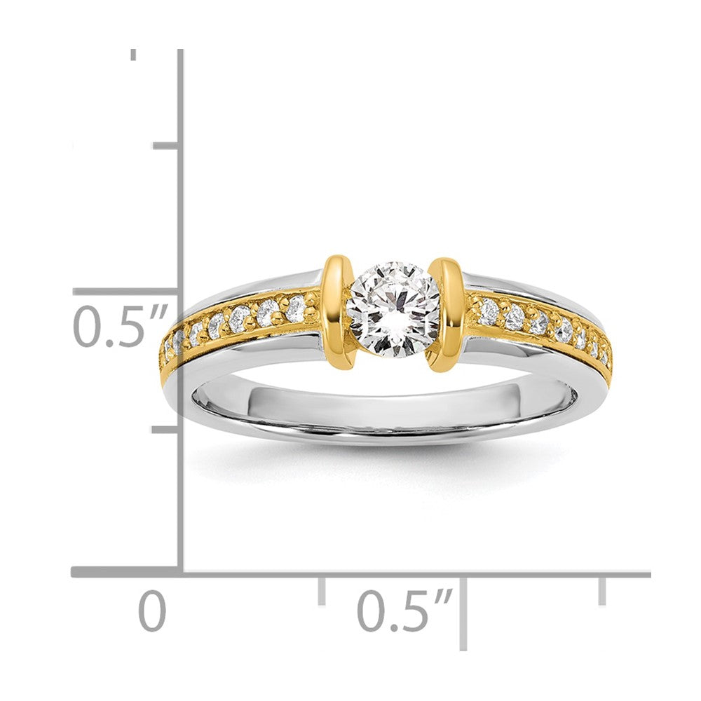 14k Two-Tone .5ct Ladies Diamond Wedding Band