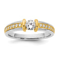 14k Two-Tone .5ct Ladies Diamond Wedding Band