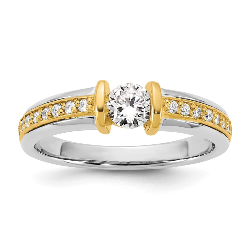 14k Two-Tone .5ct Ladies Diamond Wedding Band
