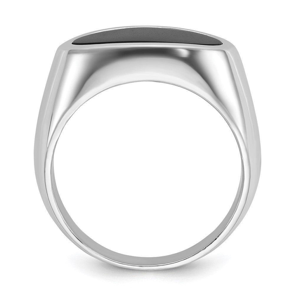 14k White Gold IBGoodman Men's East-West Oval Onyx Ring Mounting