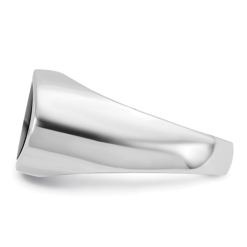14k White Gold IBGoodman Men's East-West Oval Onyx Ring Mounting