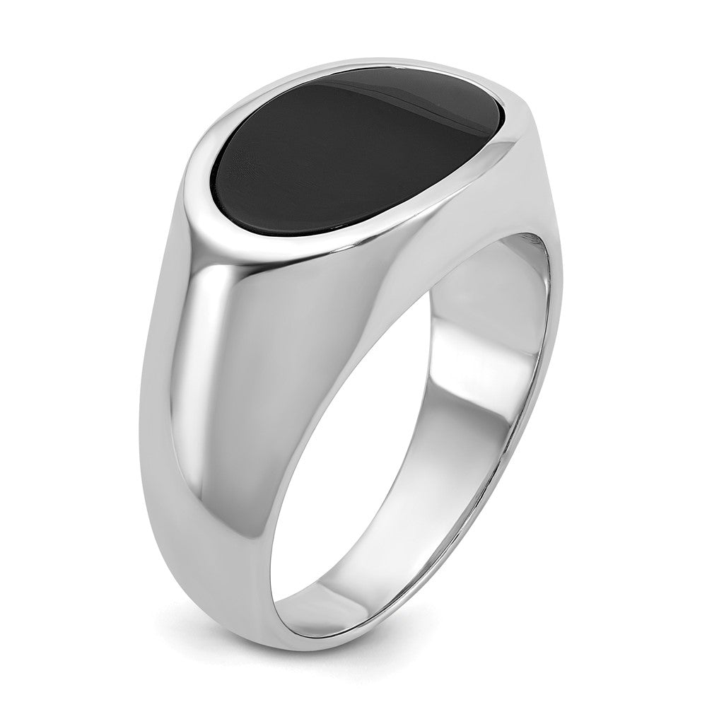 14k White Gold IBGoodman Men's East-West Oval Onyx Ring Mounting