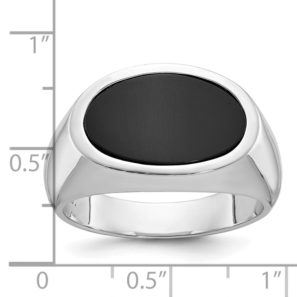 14k White Gold IBGoodman Men's East-West Oval Onyx Ring Mounting