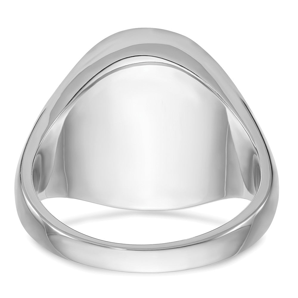 14k White Gold IBGoodman Men's Oval Gemstone Ring Mounting