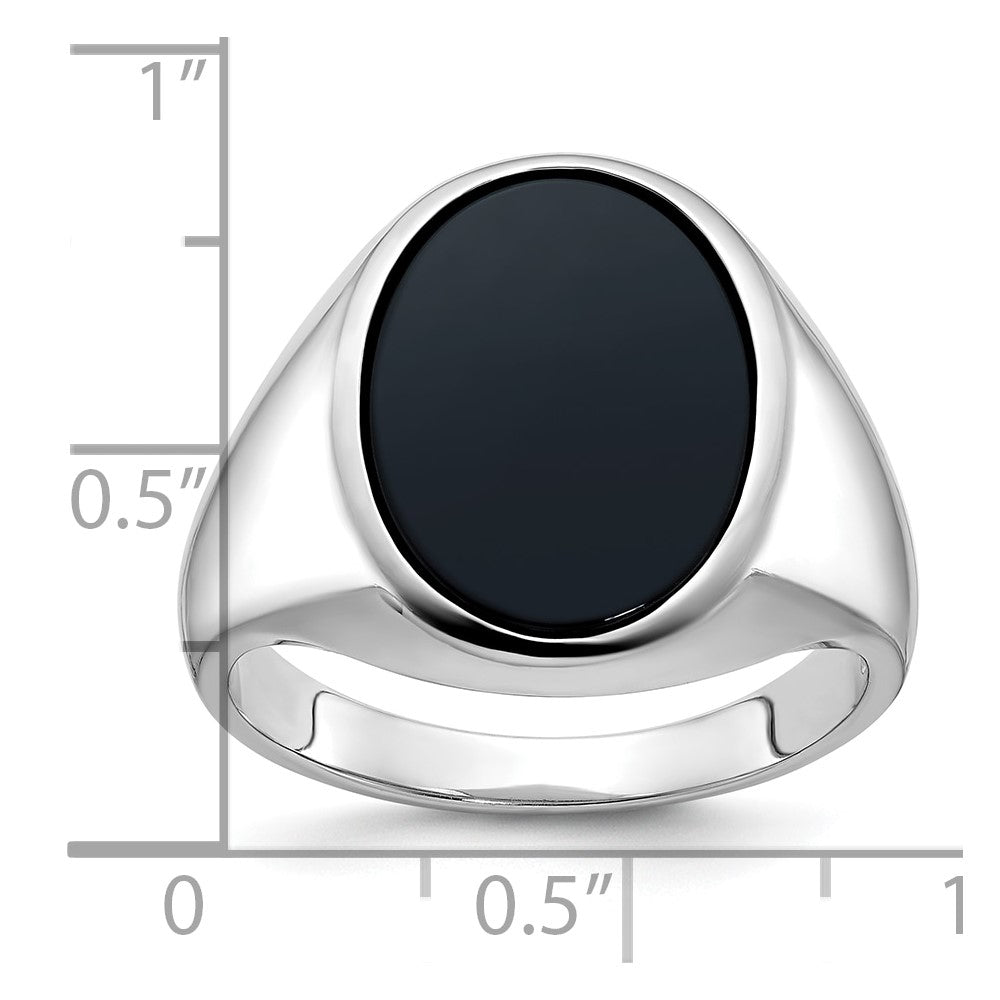 14k White Gold IBGoodman Men's Oval Gemstone Ring Mounting