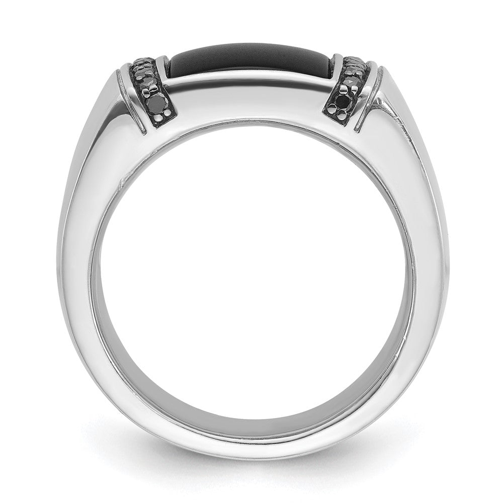 14k White Gold IBGoodman Men's Onyx and Diamond Ring Mounting