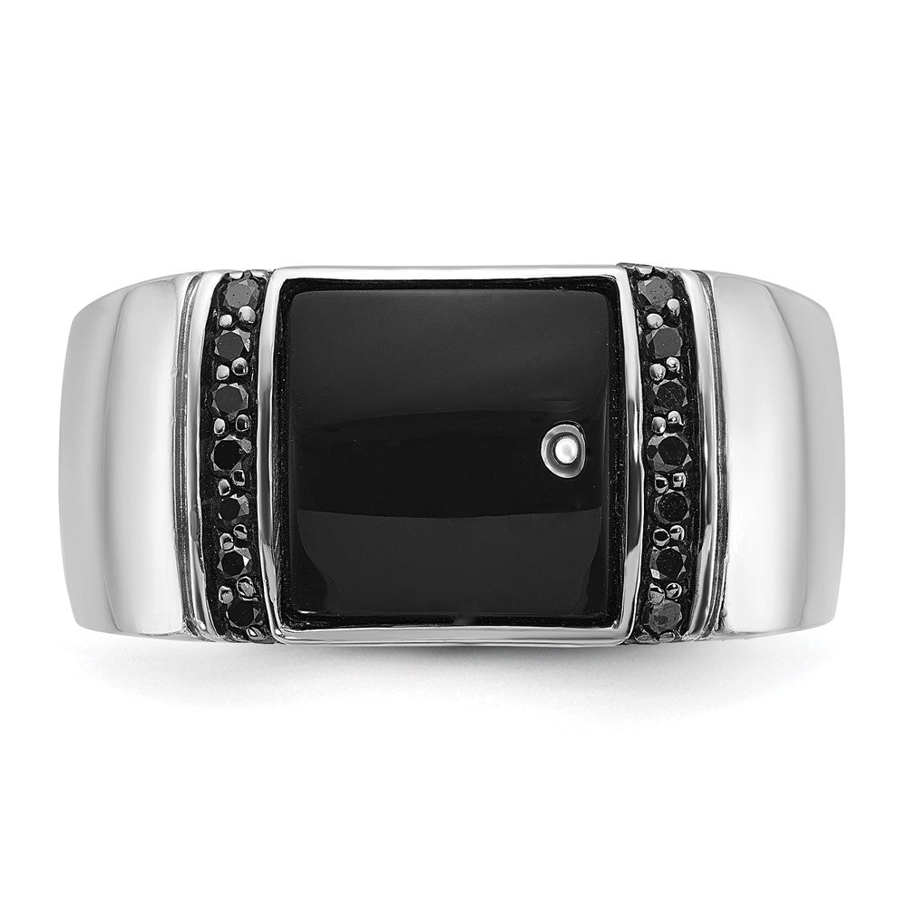 14k White Gold IBGoodman Men's Onyx and Diamond Ring Mounting