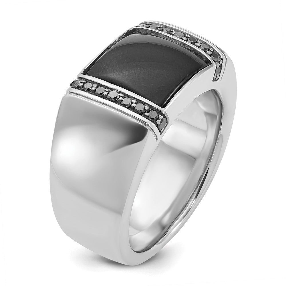 14k White Gold IBGoodman Men's Onyx and Diamond Ring Mounting