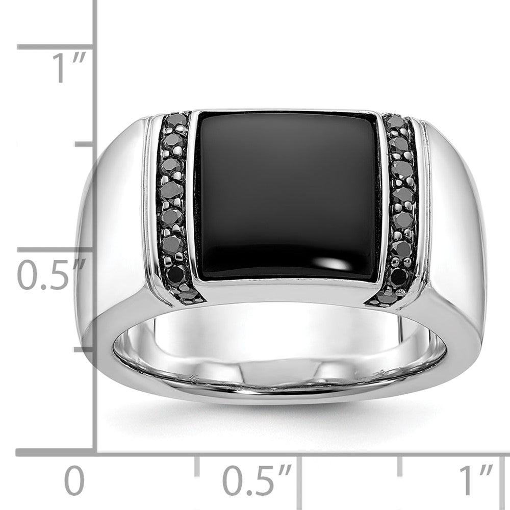 14k White Gold IBGoodman Men's Onyx and Diamond Ring Mounting