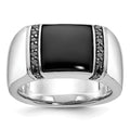 14k White Gold IBGoodman Men's Onyx and Diamond Ring Mounting