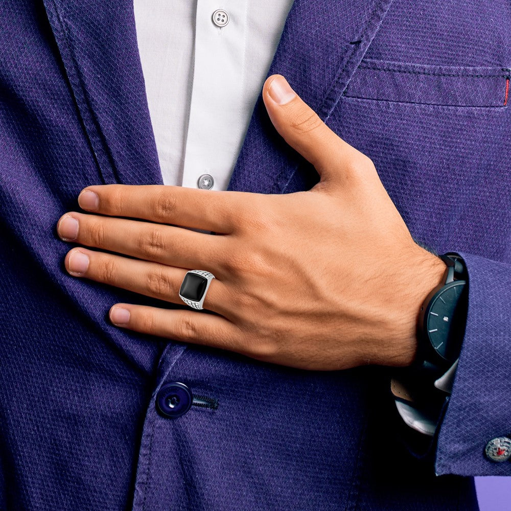 14k White Gold IBGoodman Men's Onyx Ring Mounting