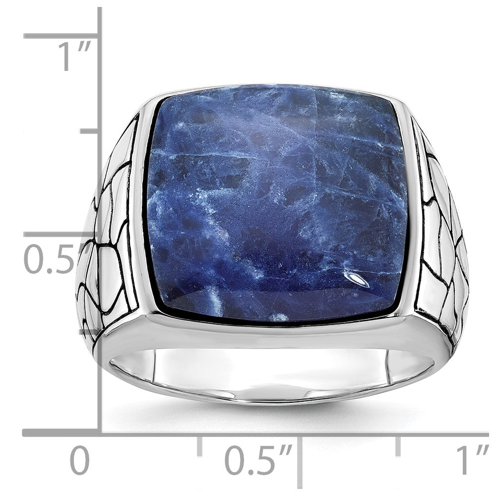14k White Gold IBGoodman Men's Sodalite Ring Mounting