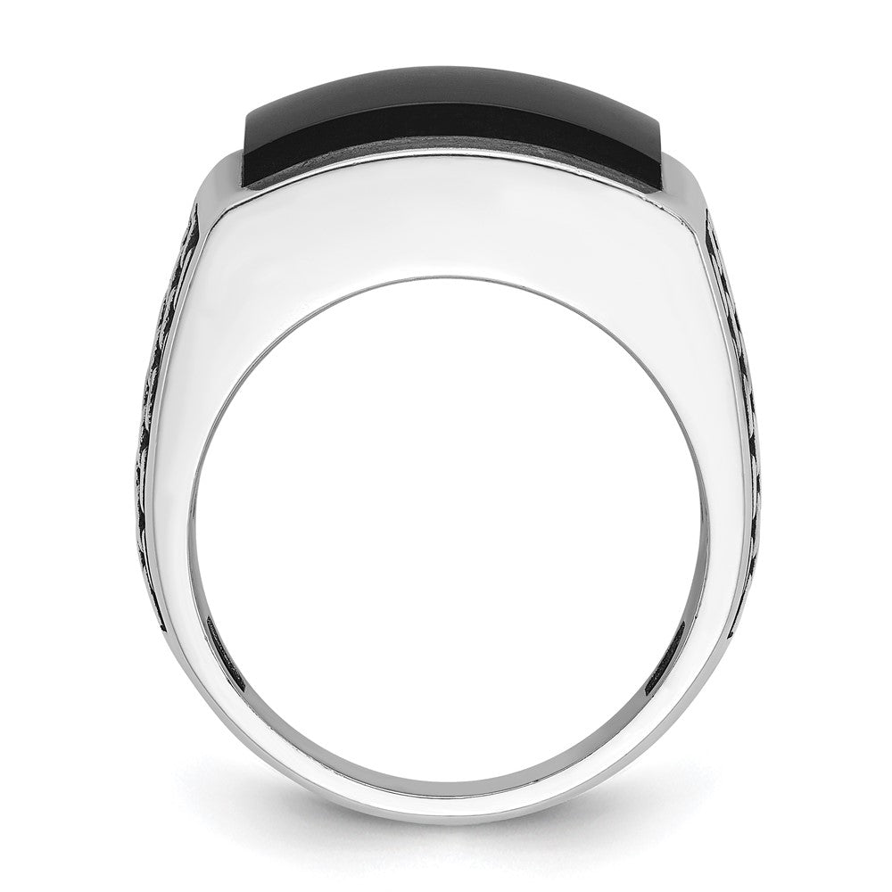 14k White Gold IBGoodman Men's Polished & Textured Ring Mounting