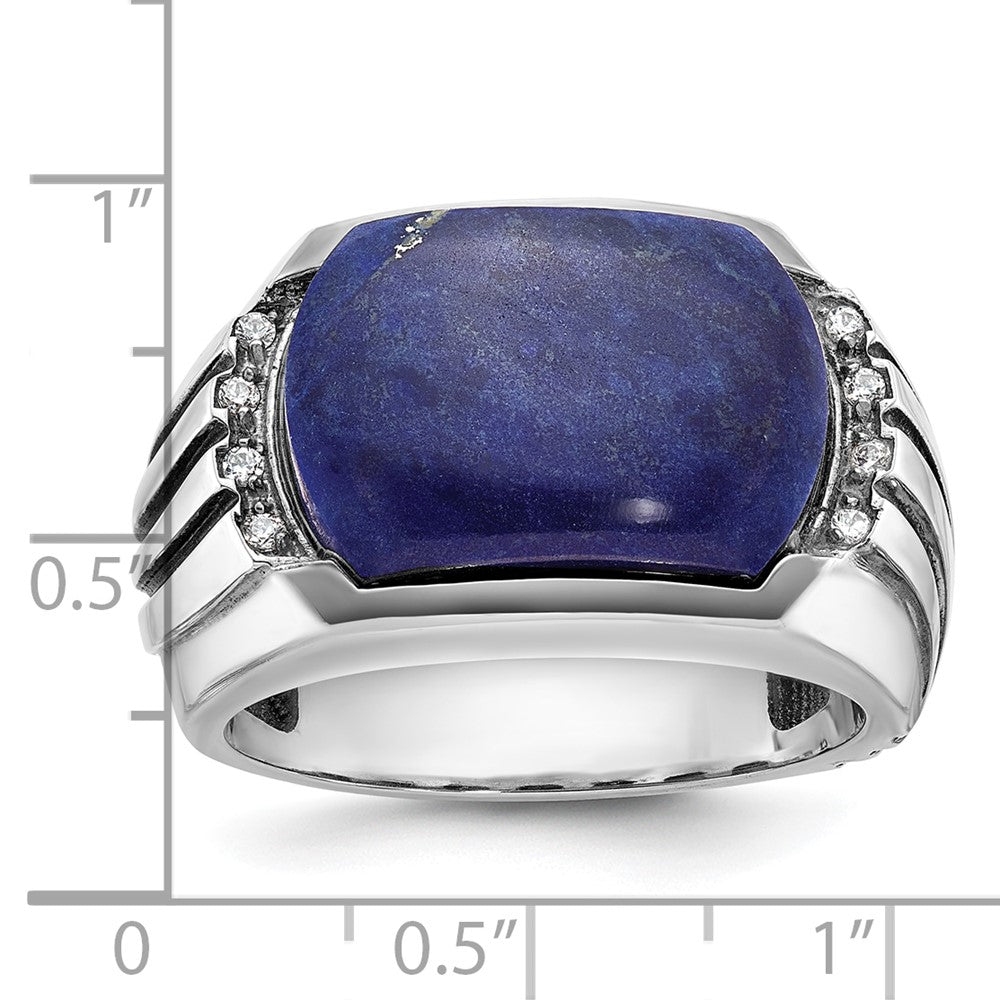 14k White Gold w/Black Rhod IBGoodman Men's Lapis Diamond Ring Mounting
