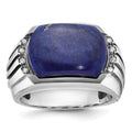 14k White Gold w/Black Rhod IBGoodman Men's Lapis Diamond Ring Mounting