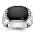 14k White Gold IBGoodman Men's Satin Gemstone Ring Mounting