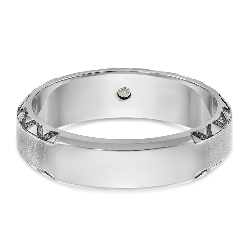 14k White Gold IBGoodman Men's Polished/Satin Diamond Ring Mounting