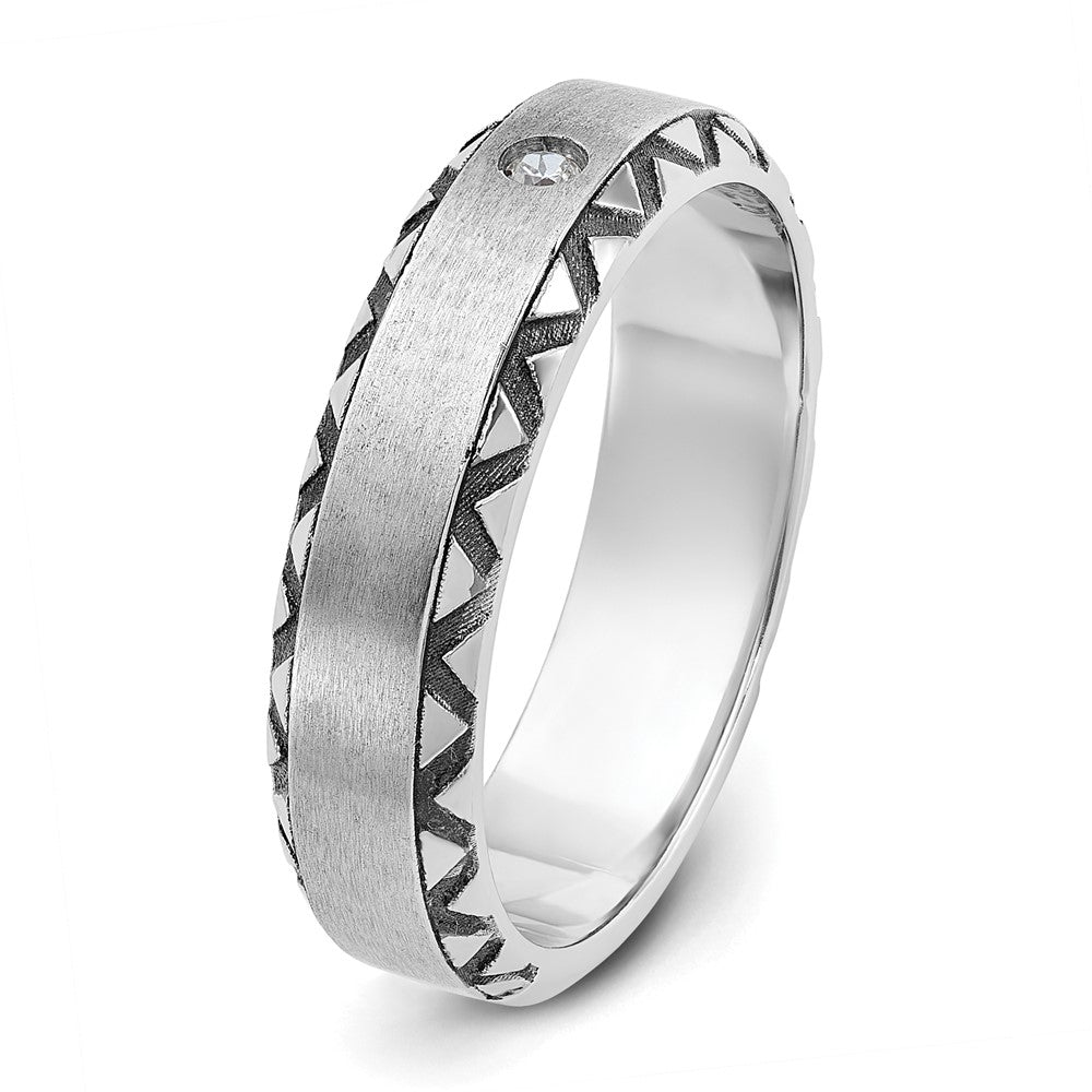 14k White Gold IBGoodman Men's Polished/Satin Diamond Ring Mounting