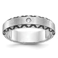 14k White Gold IBGoodman Men's w/Black Rhod Satin Diamond Complete Ring