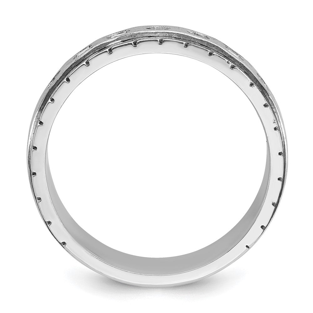 14k White Gold IBGoodman Men's Polished/Satin Diamond Ring Mounting