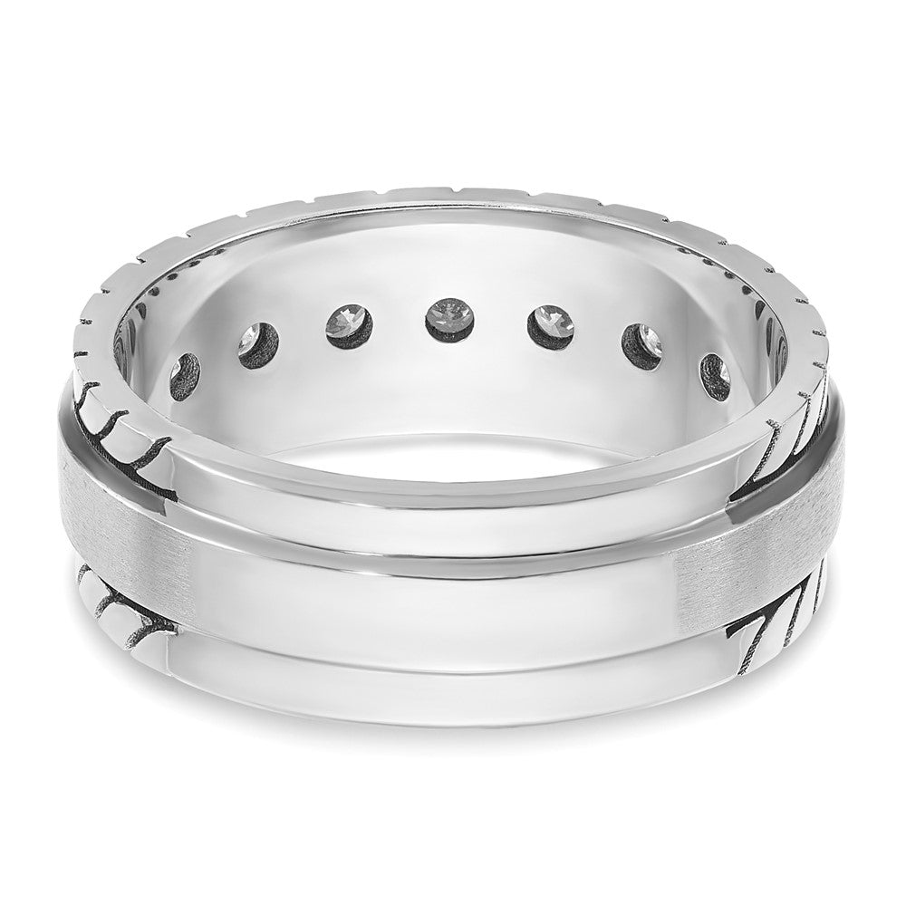 14k White Gold IBGoodman Men's Polished/Satin Diamond Ring Mounting