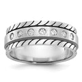 14k White Gold IBGoodman Men's Polished/Satin Diamond Complete Ring