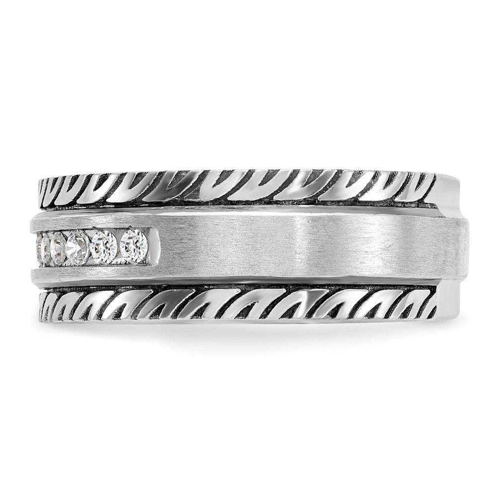 14k White Gold IBGoodman Men's Polished & Satin Ring Mounting