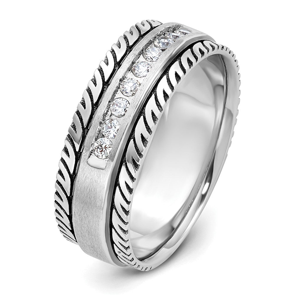 14k White Gold IBGoodman Men's Polished & Satin Ring Mounting