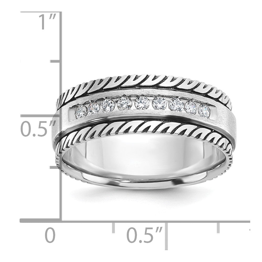 14k White Gold IBGoodman Men's Polished & Satin Ring Mounting