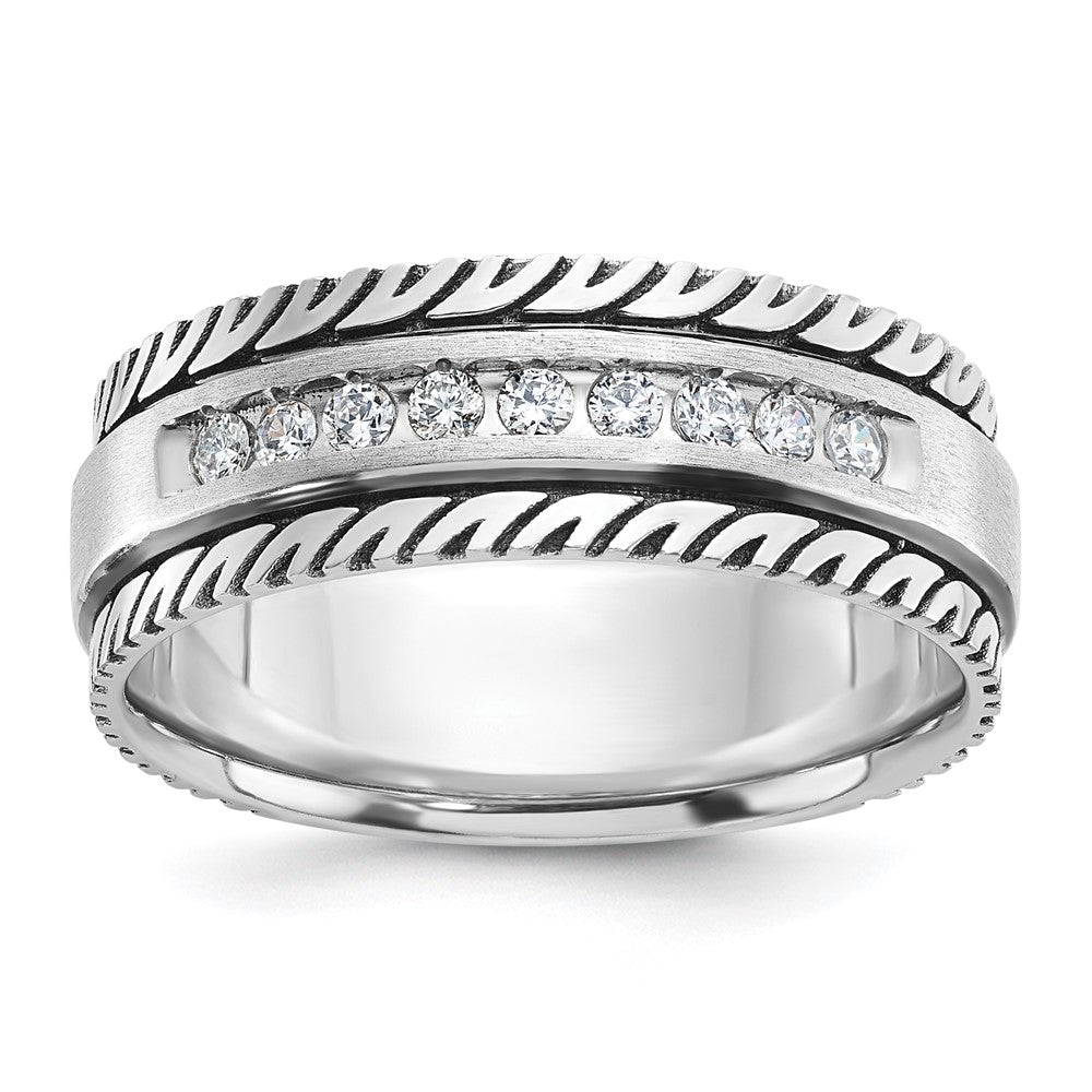 14k White Gold IBGoodman Men's Polished & Satin Ring Mounting