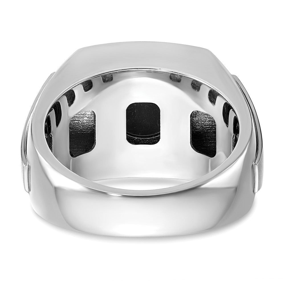 14k White Gold IBGoodman Men's Satin Gemstone Ring Mounting