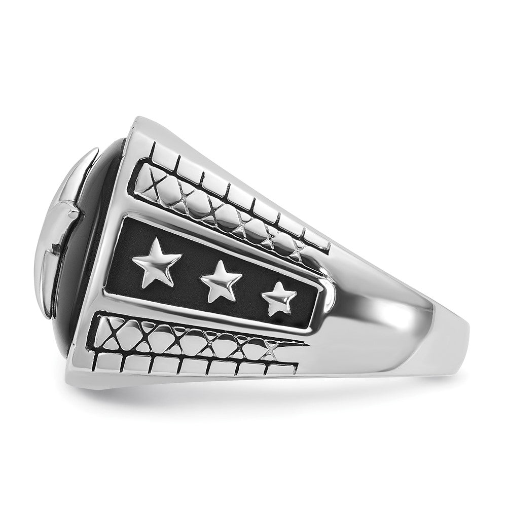 14k White Gold IBGoodman Men's Onyx Star Ring Mounting