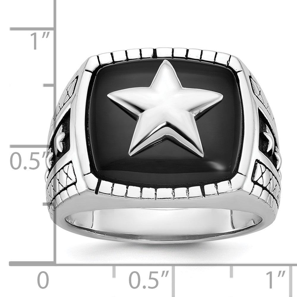 14k White Gold IBGoodman Men's Onyx Star Ring Mounting