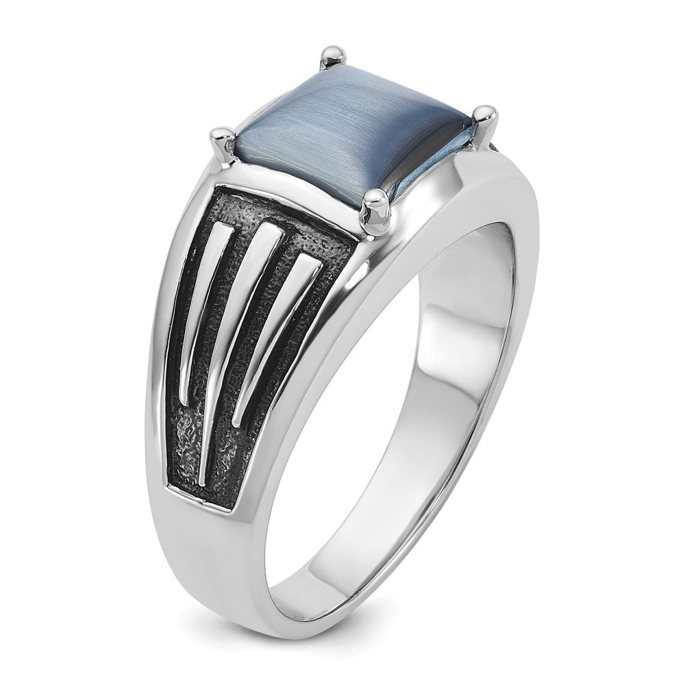 14k White Gold IBGoodman Men's Gemstone Ring Mounting