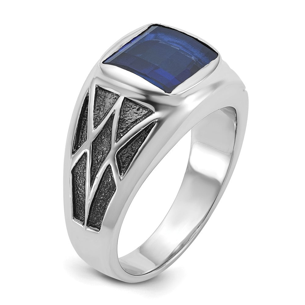 14k White Gold IBGoodman Men's Gemstone Ring Mounting