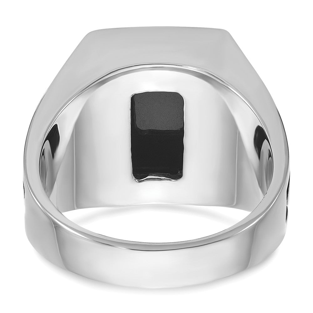 14k White Gold w/Black Rhod IBGoodman Men's Onyx Complete Ring