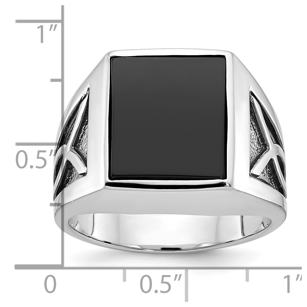 14k White Gold IBGoodman Men's Onyx Ring Mounting