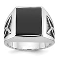 14k White Gold w/Black Rhod IBGoodman Men's Onyx Complete Ring