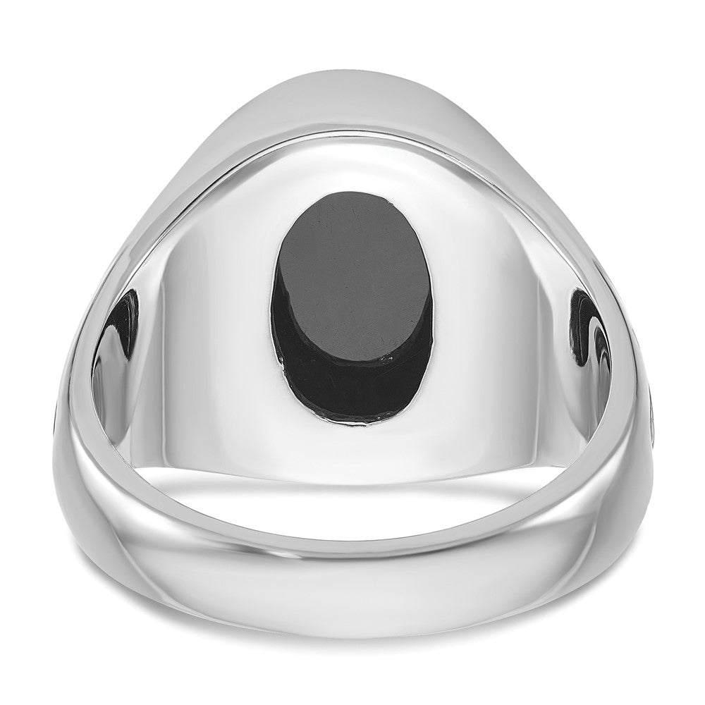 14k White Gold IBGoodman Men's w/Black Rhodium Onyx Complete Ring