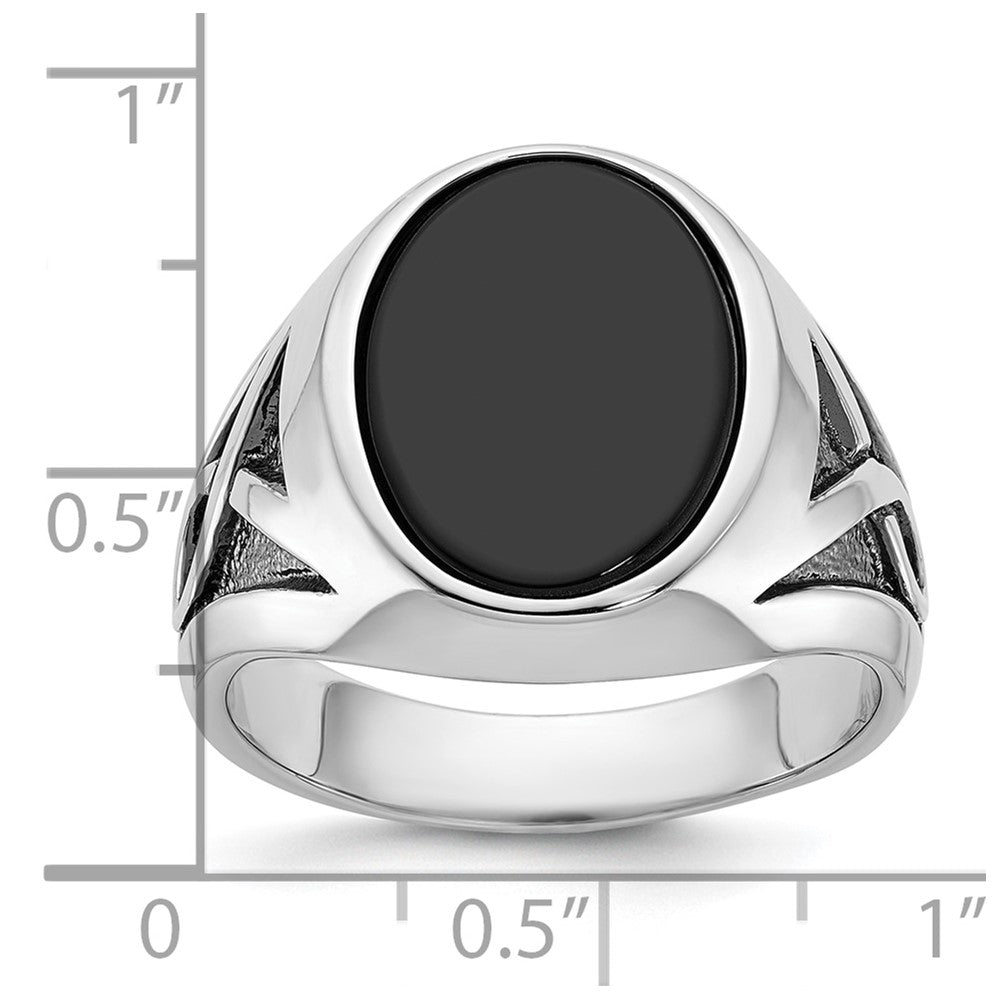 14k White Gold IBGoodman Men's Gemstone Ring Mounting