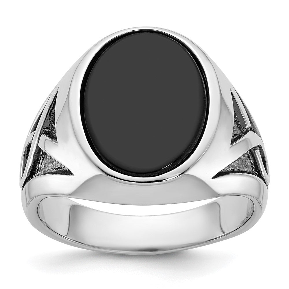 14k White Gold IBGoodman Men's Gemstone Ring Mounting