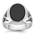 14k White Gold IBGoodman Men's w/Black Rhodium Onyx Complete Ring