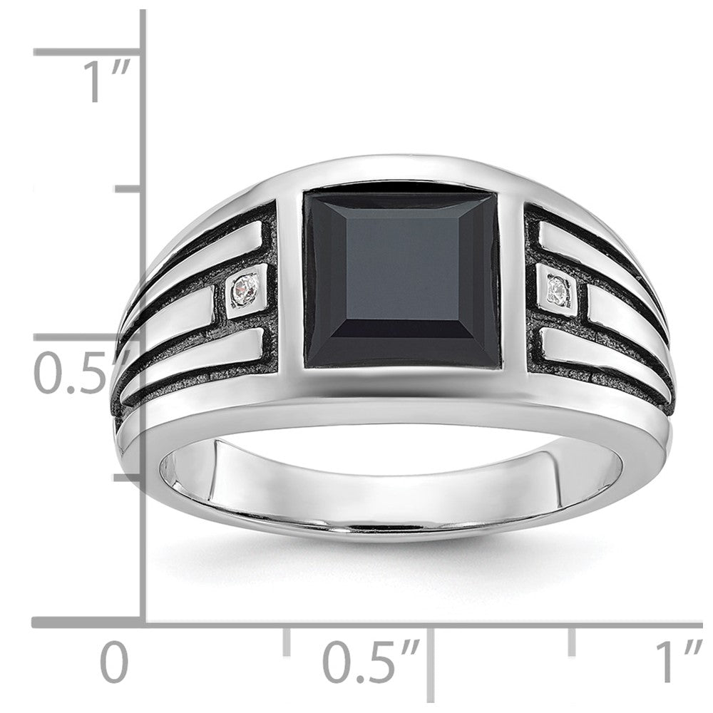 14k White Gold IBGoodman Men's Onyx and Diamond Ring Mounting