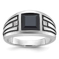 14k White Gold IBGoodman Men's Onyx and Diamond Ring Mounting