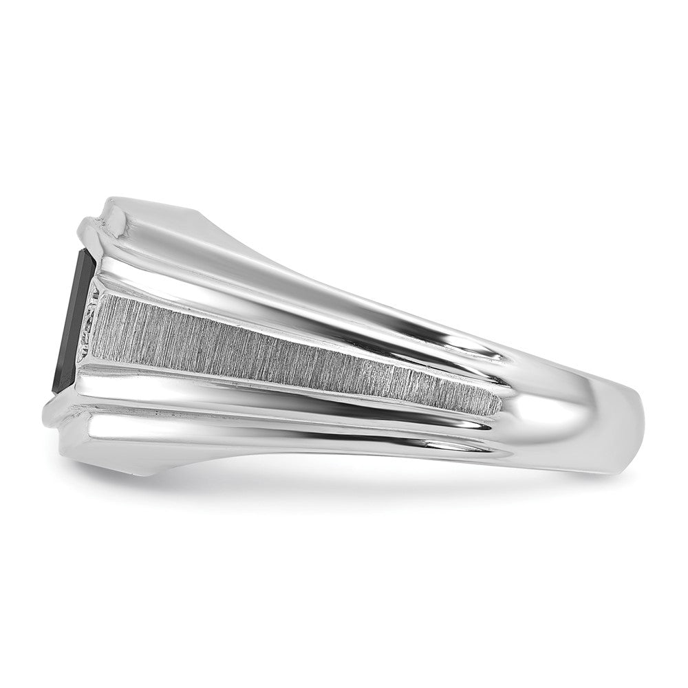 14k White Gold IBGoodman Men's Satin Onyx and Diamond Ring Mounting