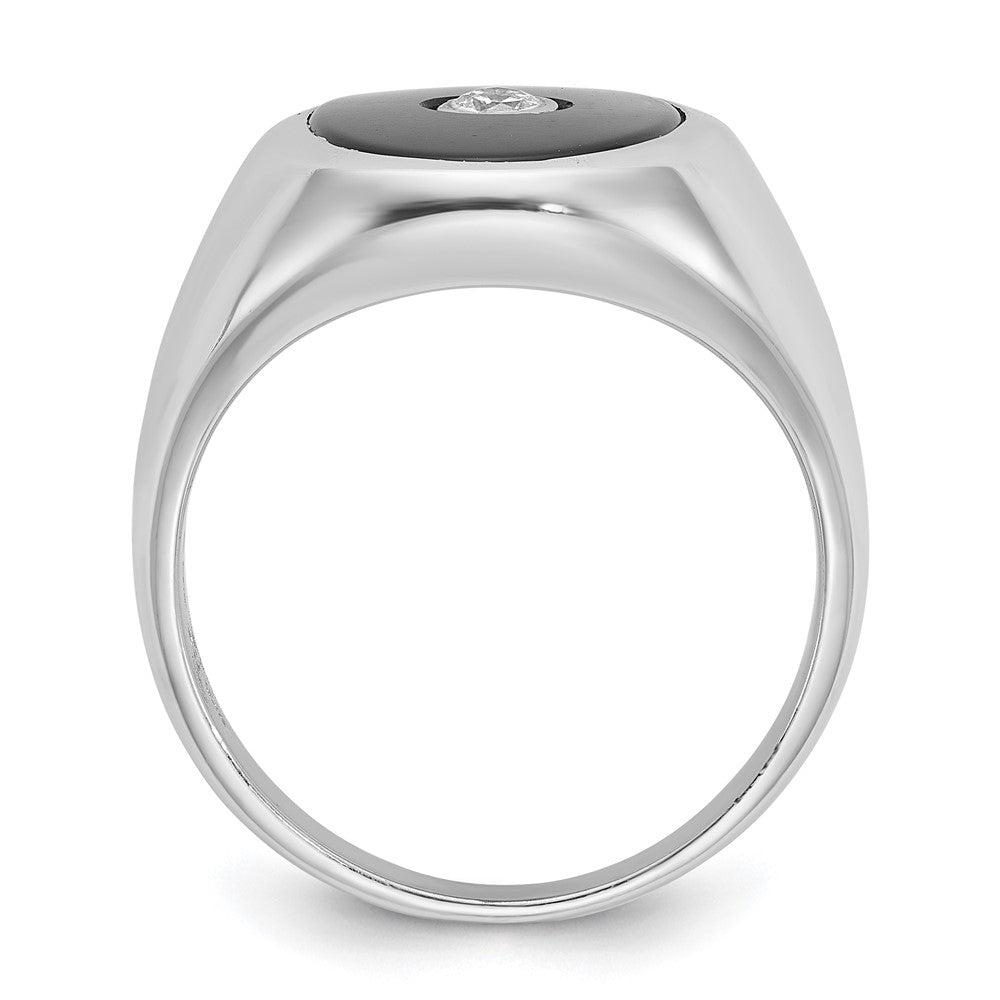 14k White Gold IBGoodman Men's Onyx and Diamond Ring Mounting