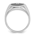 14k White Gold IBGoodman Men's Onyx and Diamond Complete Ring