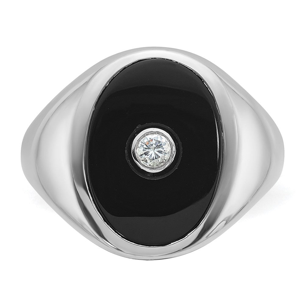 14k White Gold IBGoodman Men's Onyx and Diamond Ring Mounting