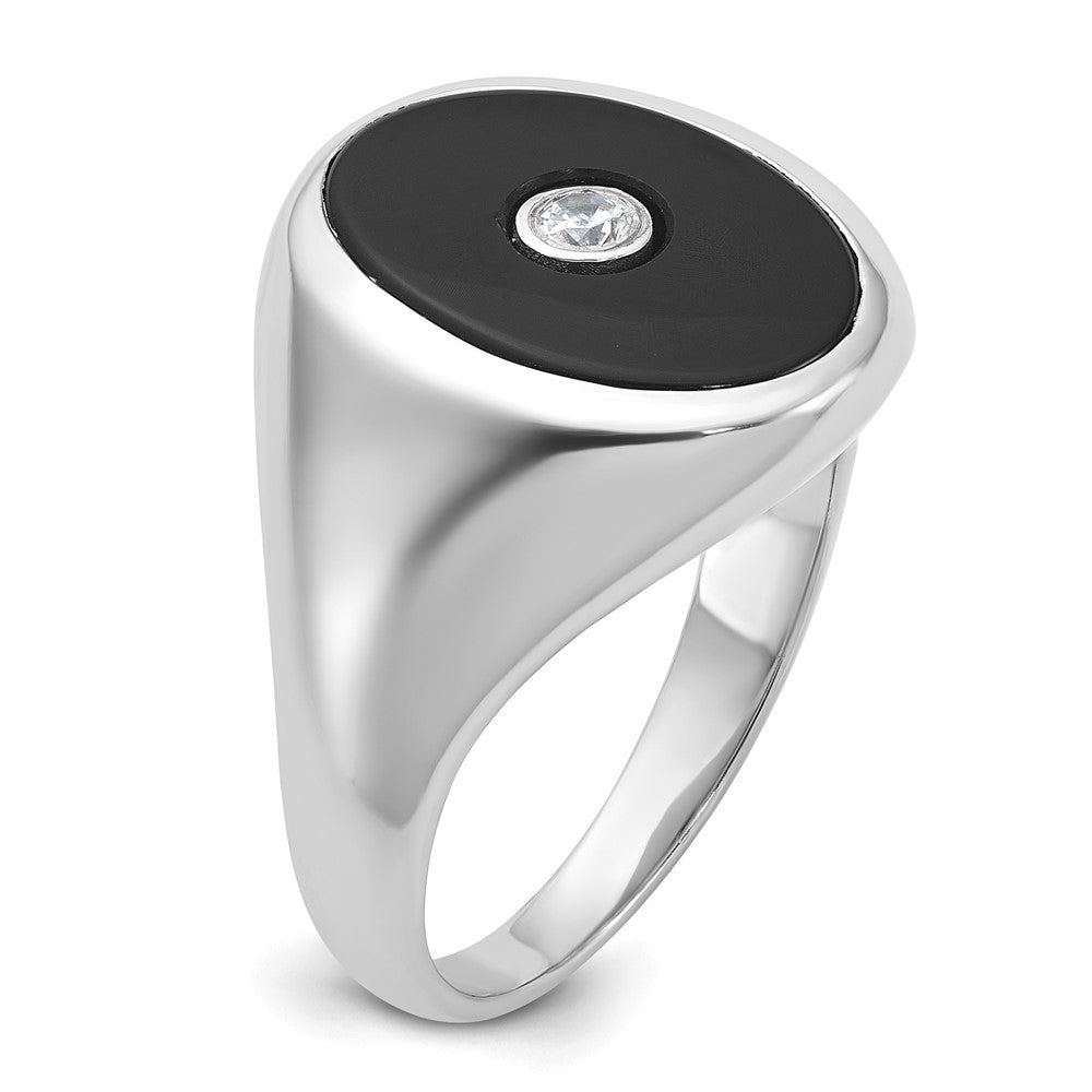 14k White Gold IBGoodman Men's Onyx and Diamond Ring Mounting